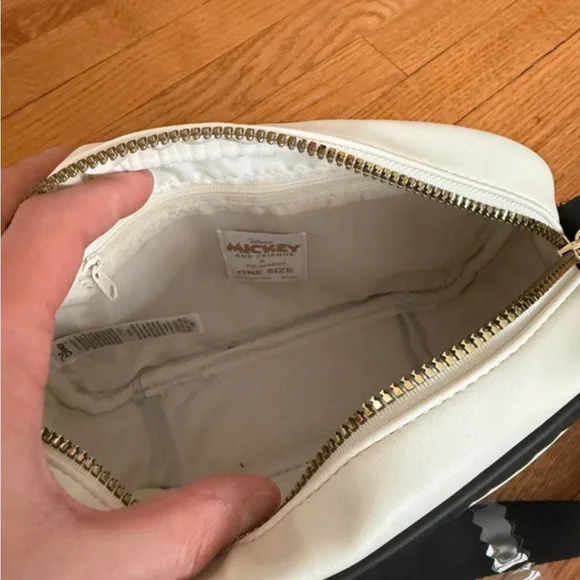 Disney Mickey Mouse Print Black and White Cream Embossed Crossbody NWT - Picture 3 of 3